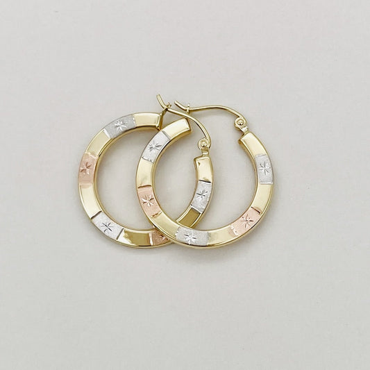 G-98  14K Gold Hoops  3X22mm.