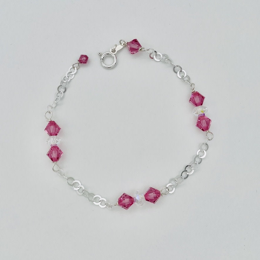 C1263   SW  Pink Bracelet 8"