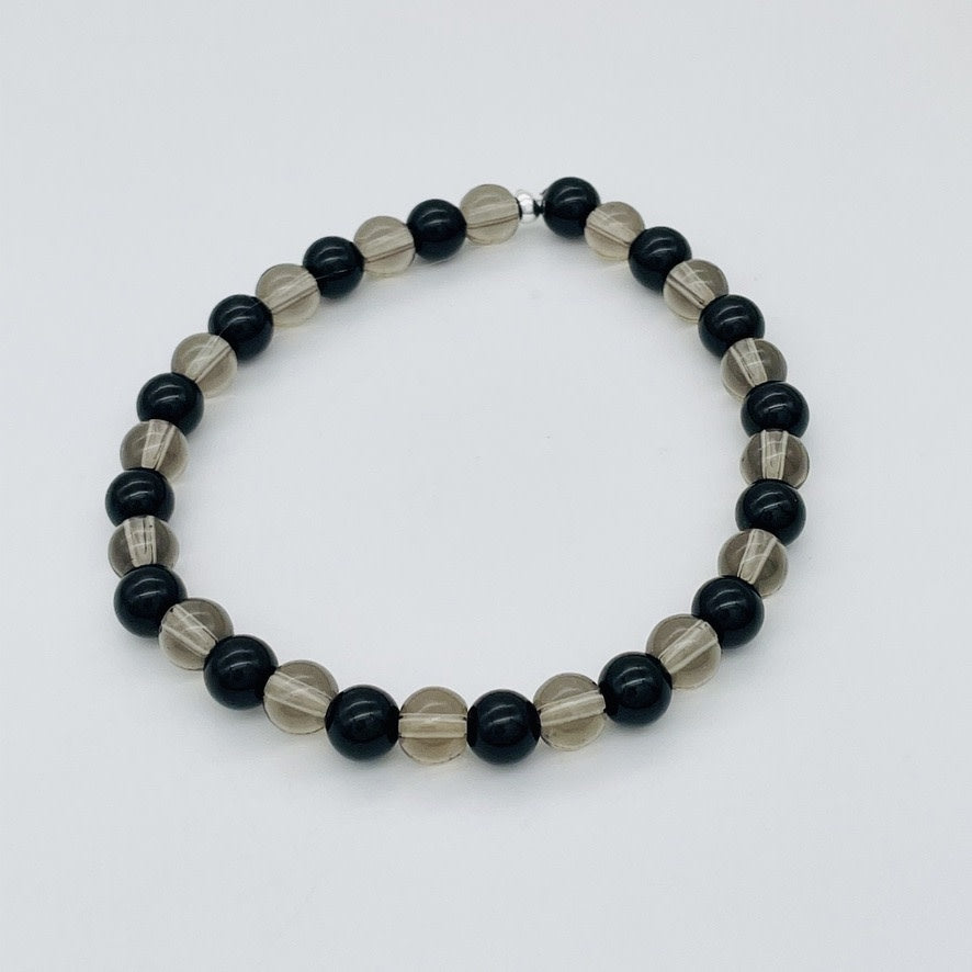 ST-992  7" Bracelet Onyx and Smoky