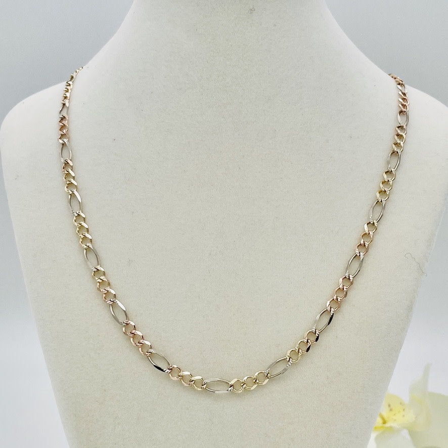 G-37  22X4mm. 14K Gold Figaro Chain