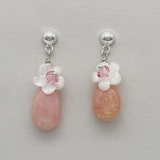 ST1570  Pink Opal Earrings