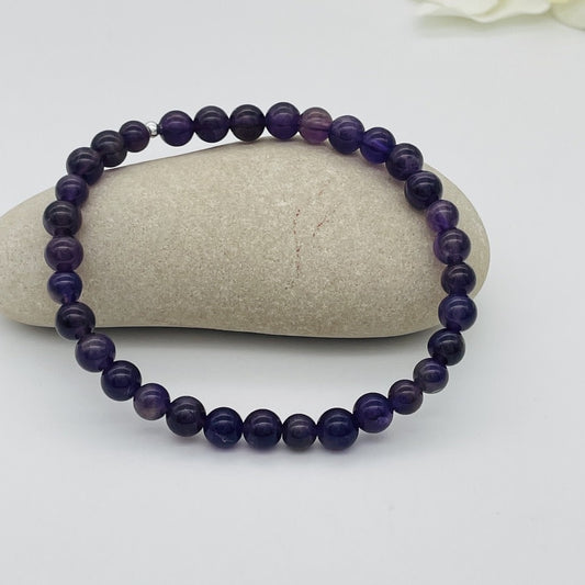 ST1045BL Amethyst Bracelet 8mmx8"