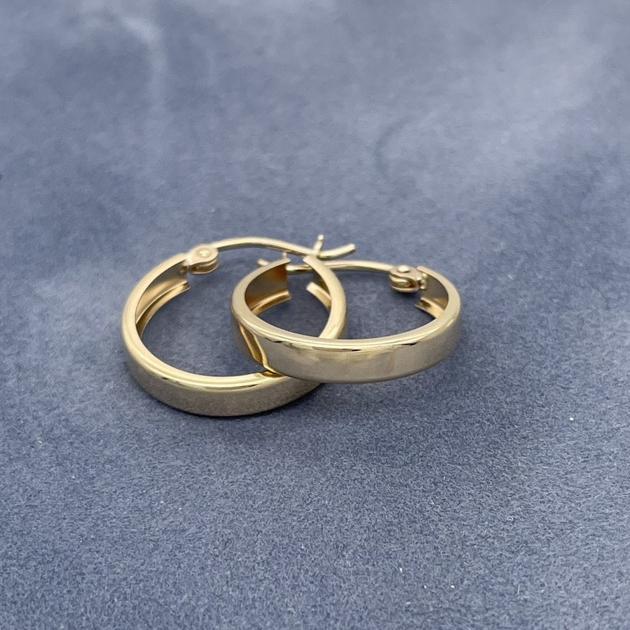 G-64  14K Gold 15mm. Hoops  1.1gr.