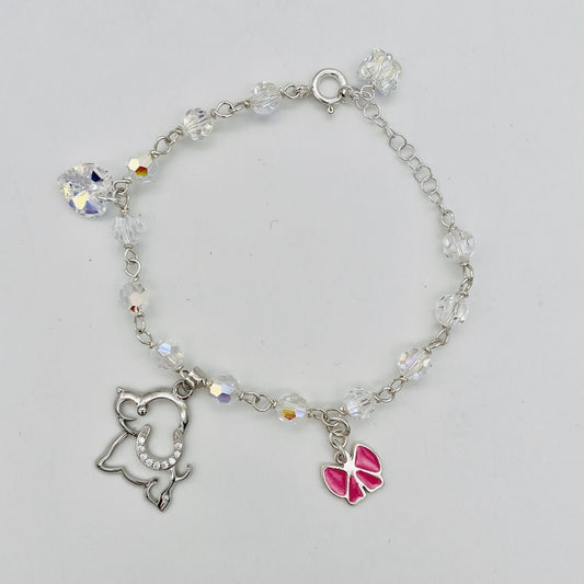 C1289BL SW Charms Bracelet With Dog 8"