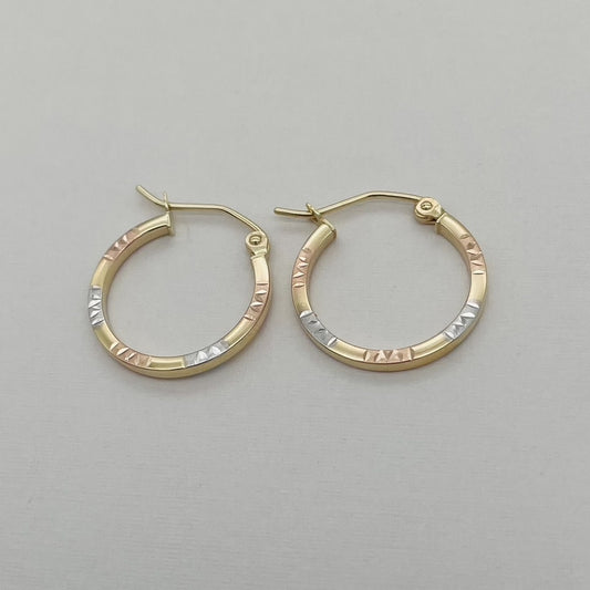 G-211   14K  Gold Hoops  17mm