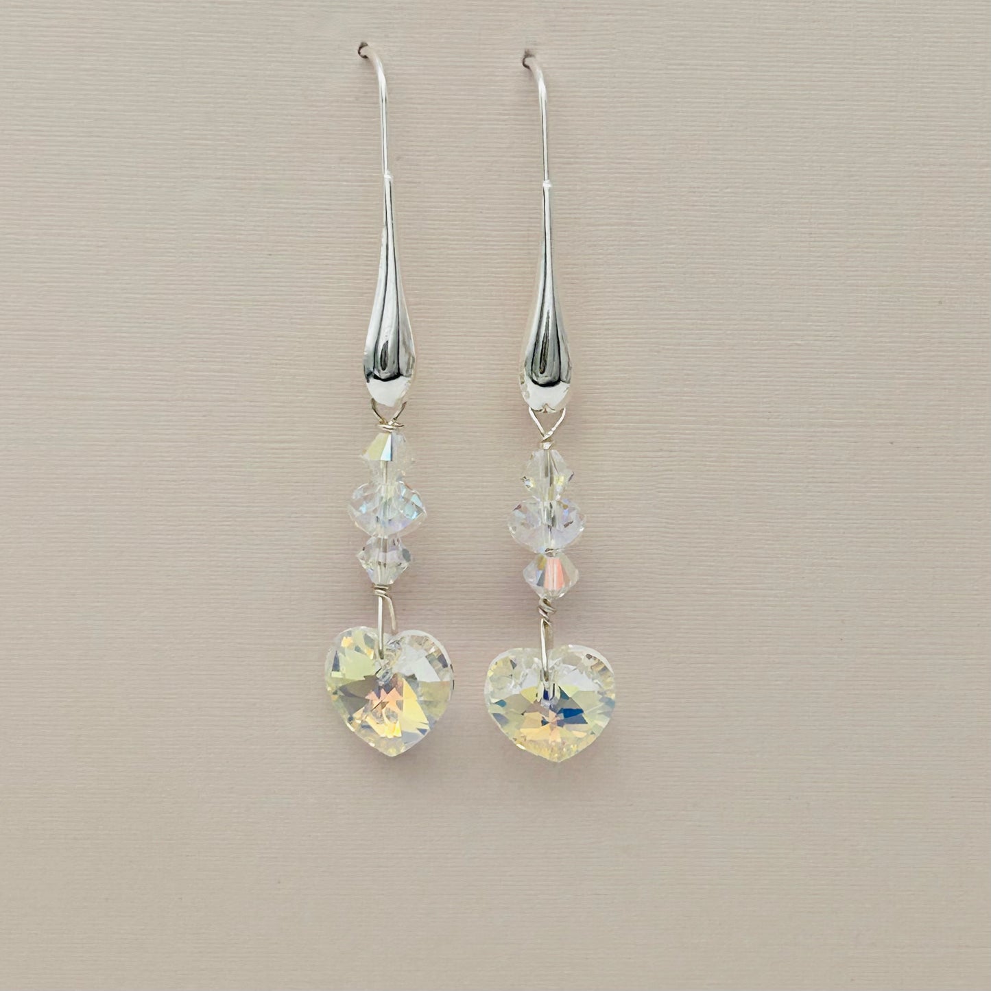 C1418ER Clear Hearts Earrings