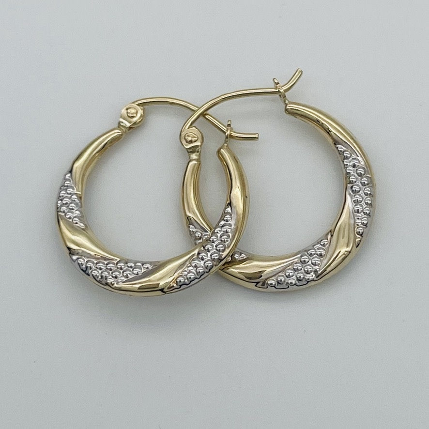 G-22 16X18mm. 14K Gold Hoops  .65 gr