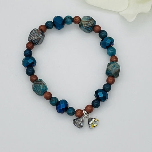 ST1567BL Blue Sky Jasper Bracelet 7.5"