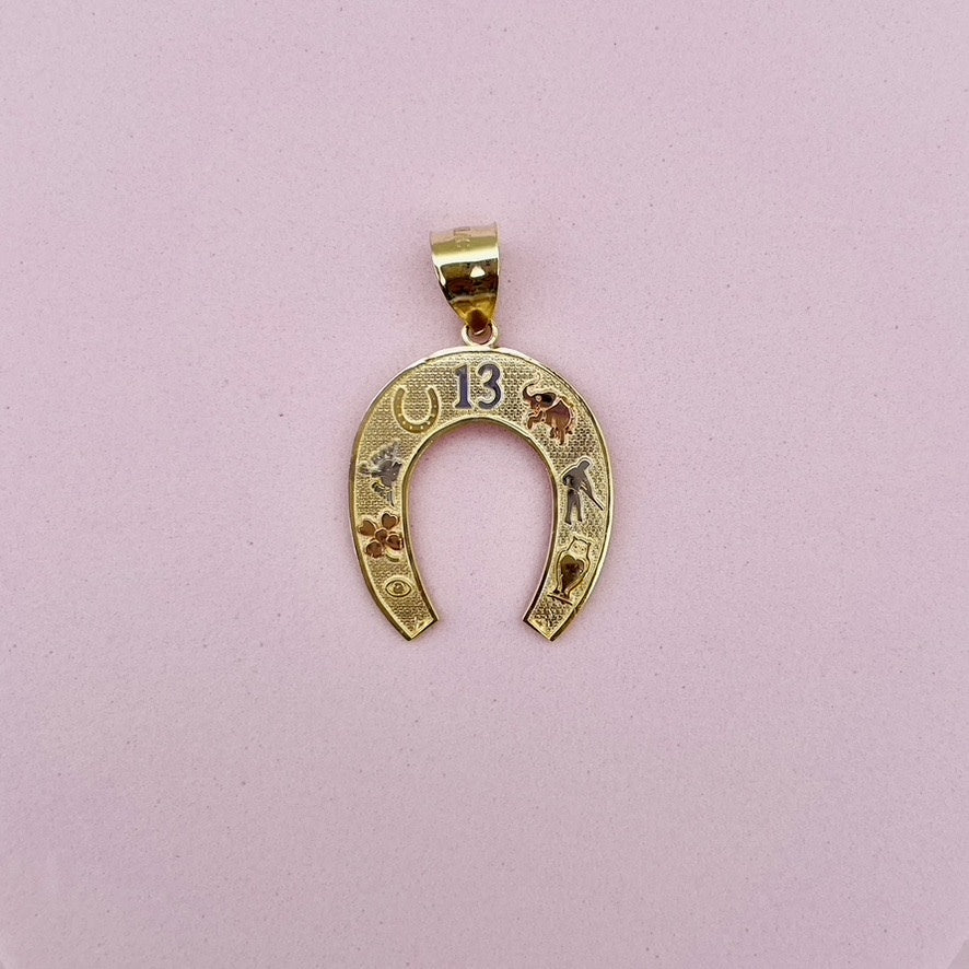 G183  14K Gold  Good Luck Pendant