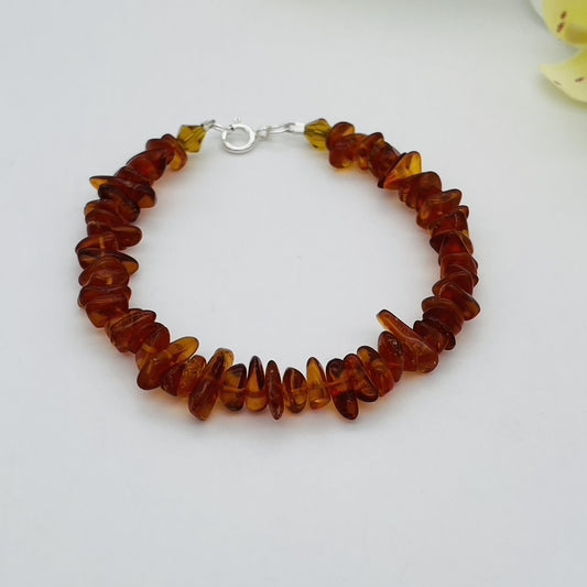 ST1695 Amber Bracelet  8"