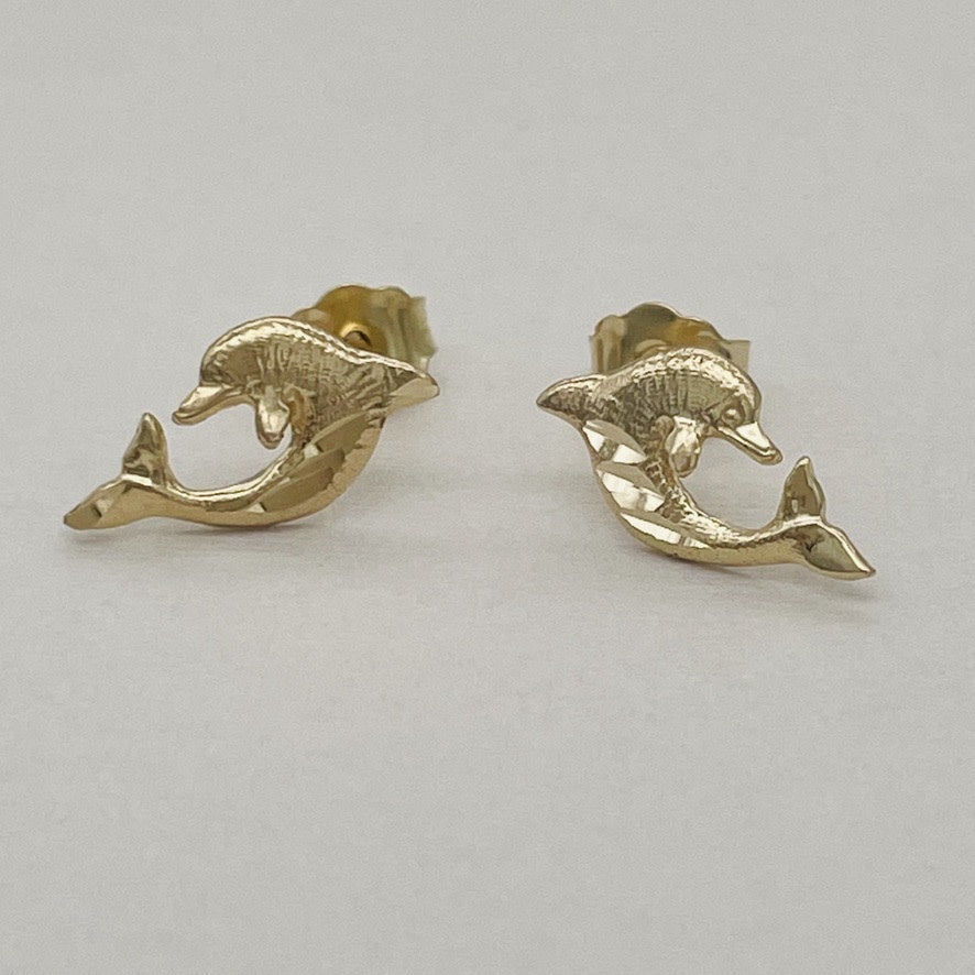 G-50 14K Gold Dolphin Earrings