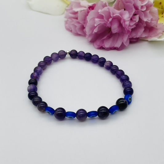 ST1754 Amethyst  Eyes Bracelet 7"