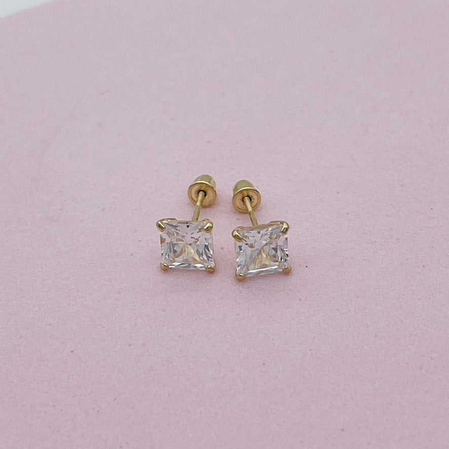 G32ER 14K Gold 5mm.Square Post Earrings