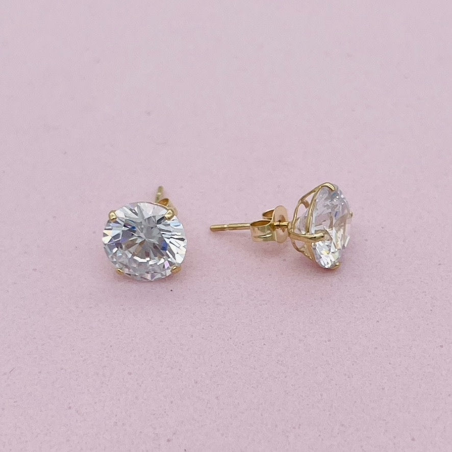 G-187  14K gold Earrings 8mm.