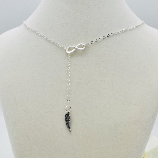 S1634NL Infinity & Wing Necklace 20"