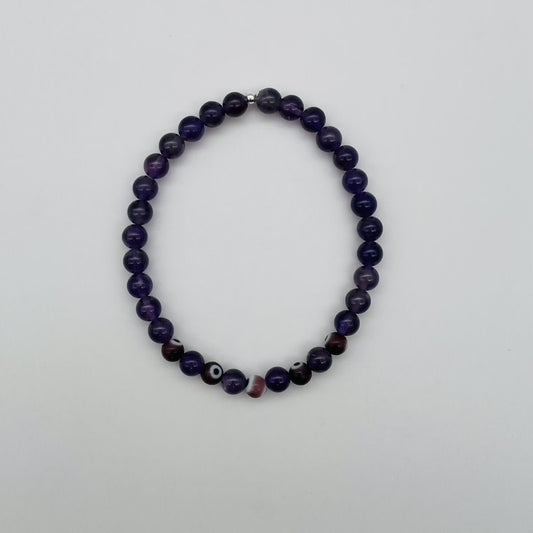 ST1754 Amethyst  Eyes Bracelet 8"