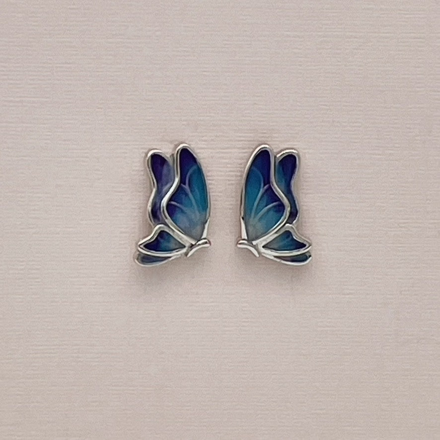 S1735ER Blue Butterfly Earrings