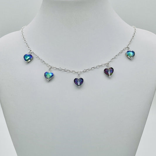 C1254NL Rainbow Hearts Necklace  16"