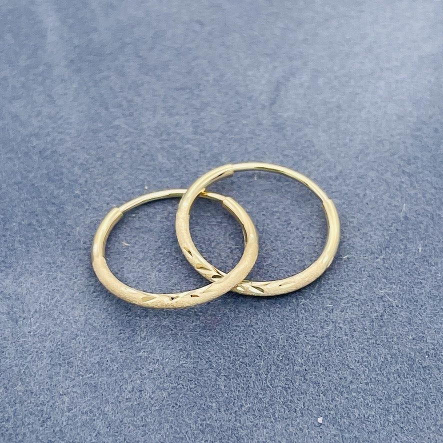 G-55 14K Gold Hoops 15mm.X 2mm .72 gr.