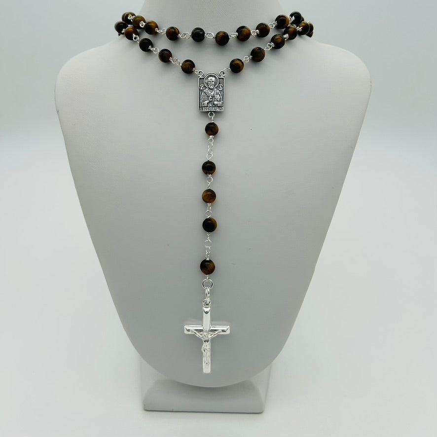 ST1539 Tiger eye Rosary 30"