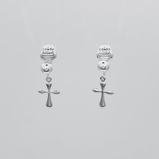 S1397 Clip on Cross Earrings