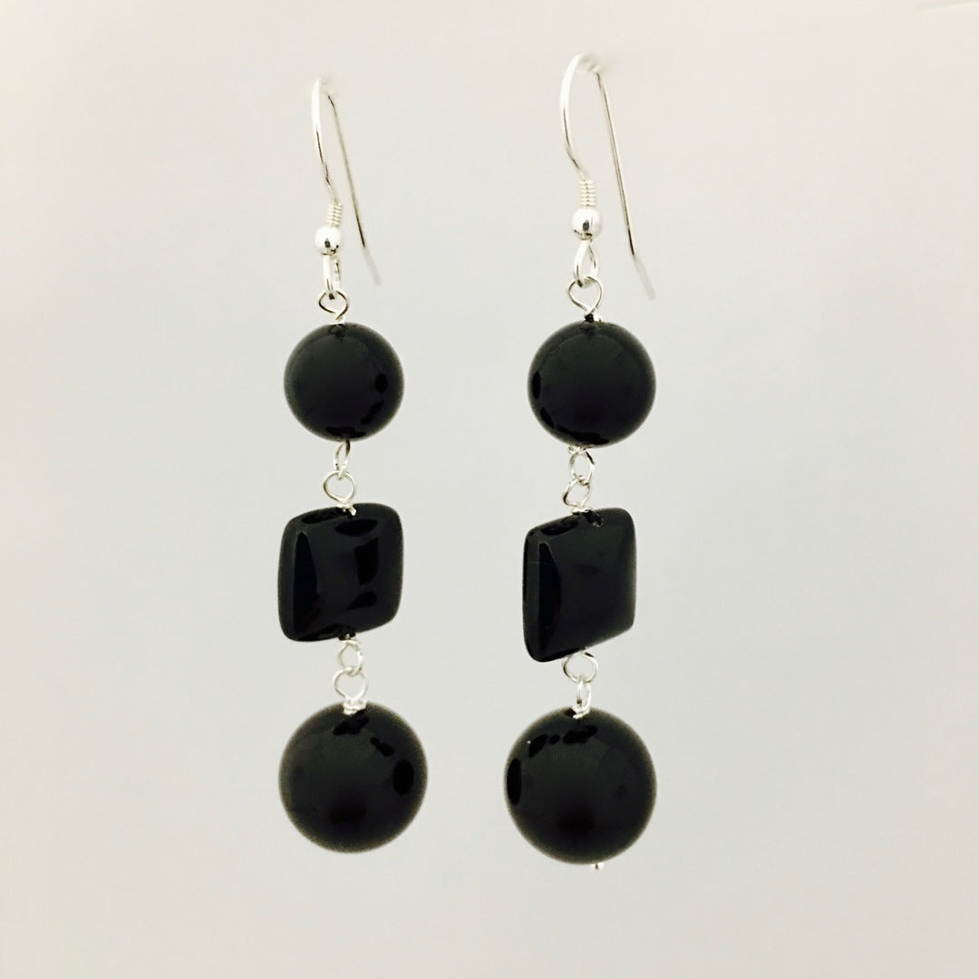 ST1248  Black Onyx Earrings