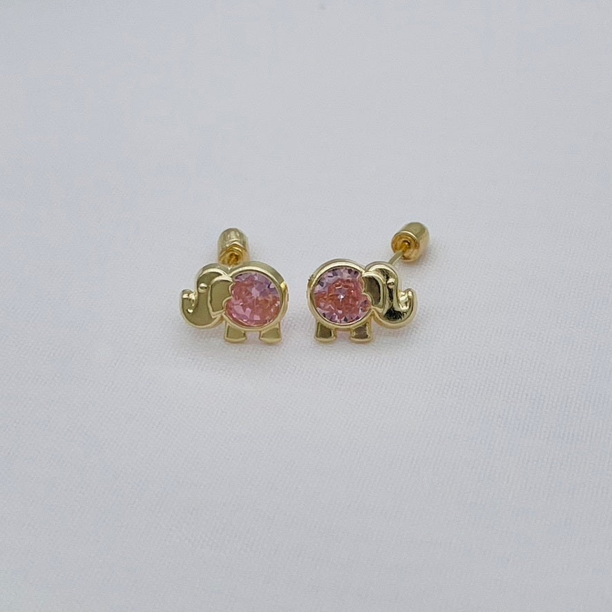 G198ER 14K Gold  Elephant Earrings