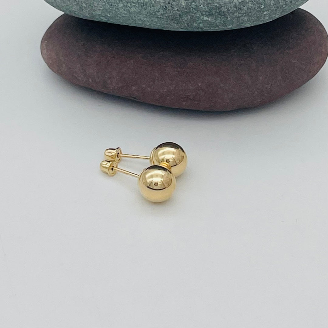 G03 ER 8mm 14K Gold Earrings