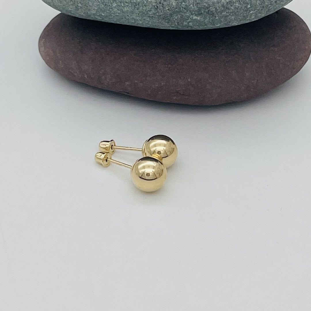 G03ER 7mm. 14K Gold Earrings