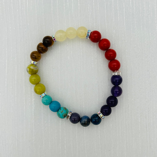 ST1531BL Chakra Bracelet 6mmx6"