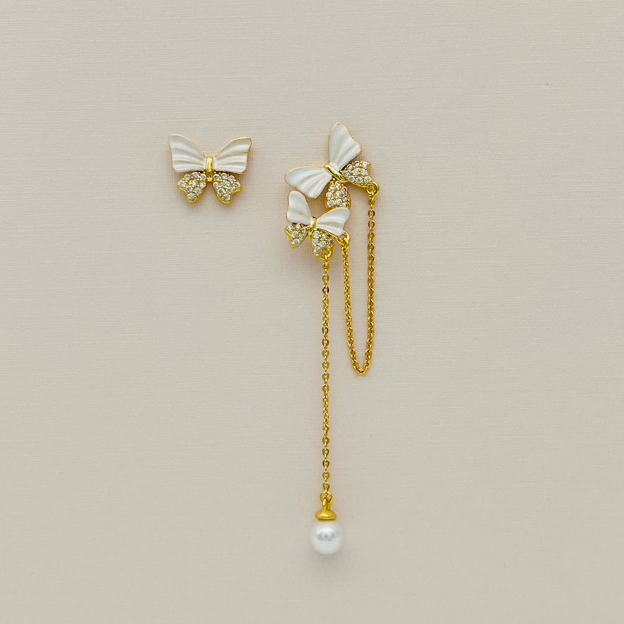 Z1847ER Gold Plated  Butterflies Earrings