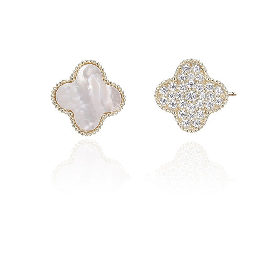 Z1849ER Gold Plated Clover Earrings