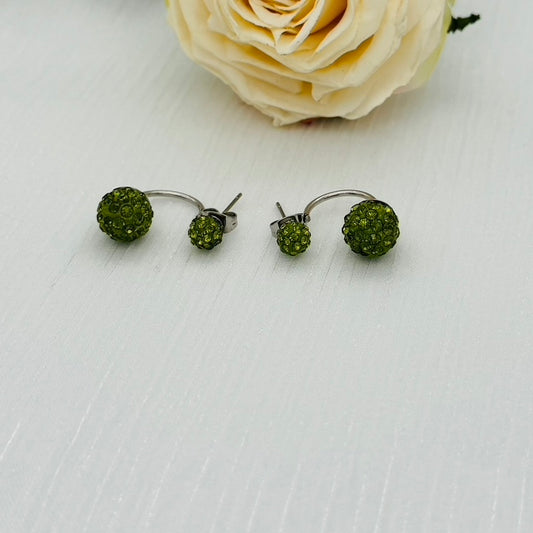 SS928ER Peridot Telephone Earrings