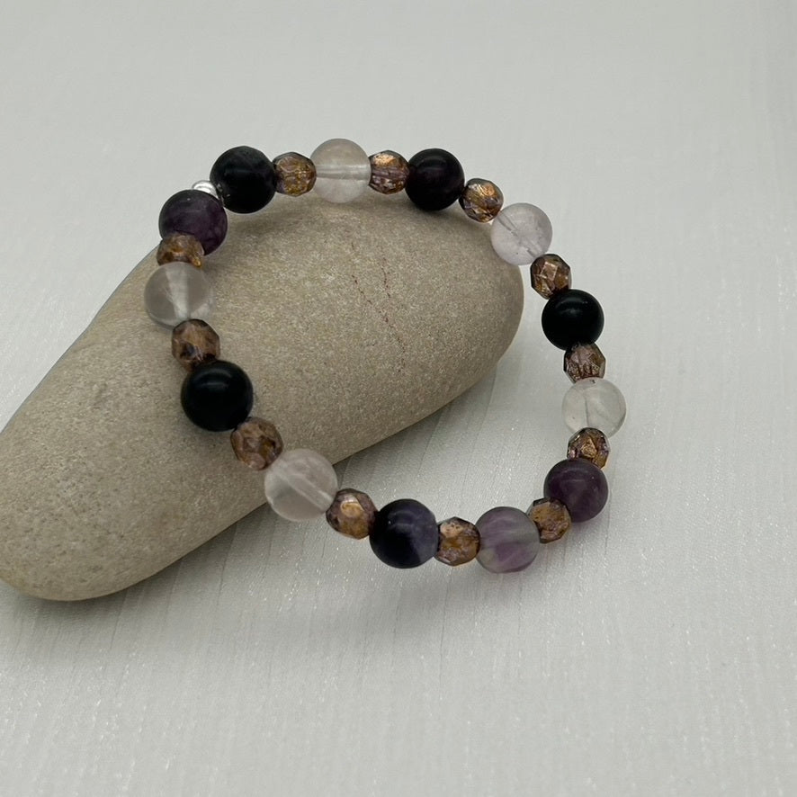 ST1915BL Fluorite Bracelet  7"