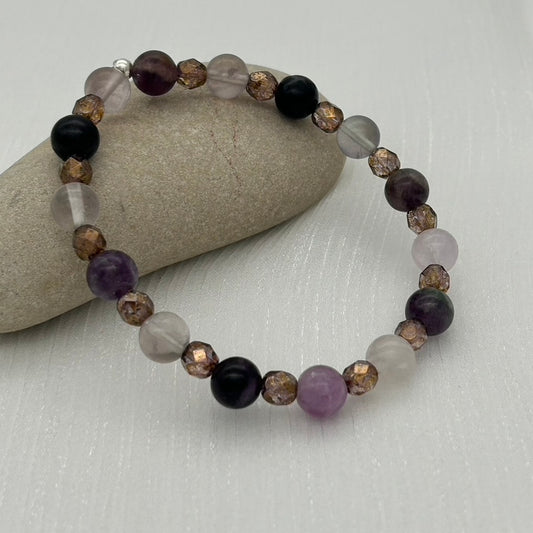 ST1915BL Fluorite Bracelet 8"