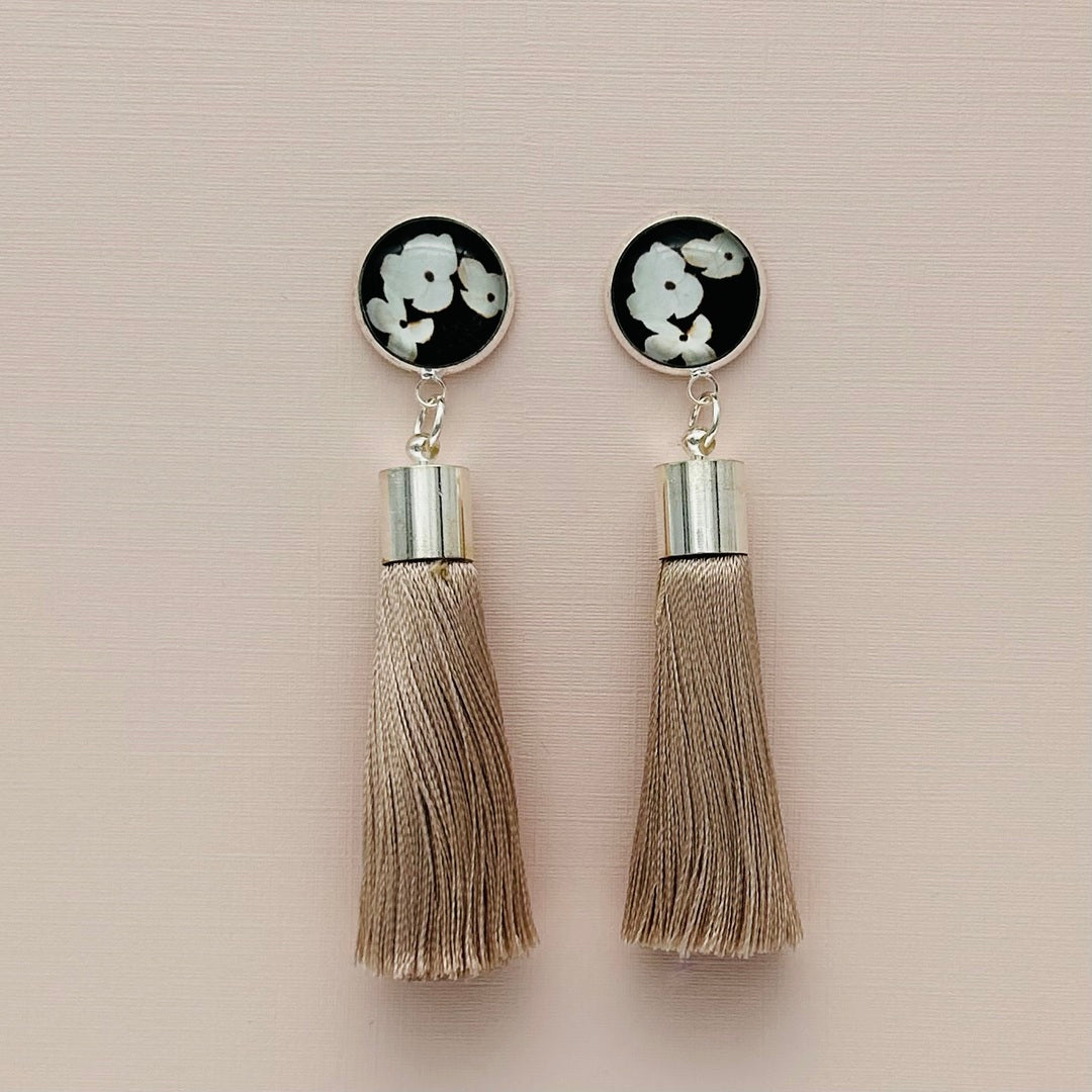 F365 Tassels Earrings Tan Final Sale