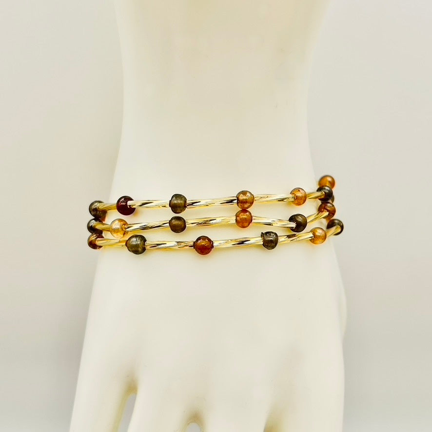 C1429BL Gold set Of 3 Bracelets  7"