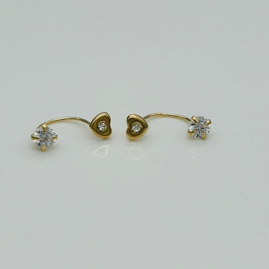 G359ER 14K Gold Heart Earrings