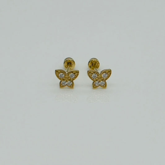 G351ER 14K Gold Butterfly Earrings