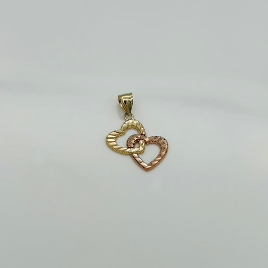 G361P 14K Gold Double Hearts Pendant