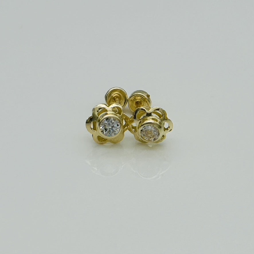 G355ER 14K Gold Flower Earrings