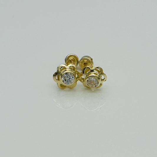 G355ER 14K Gold Flower Earrings