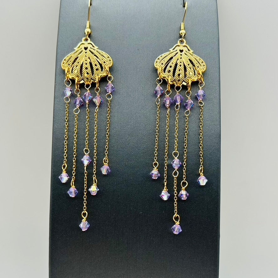 SS1570ER  Earrings Lilac Austria Crystals