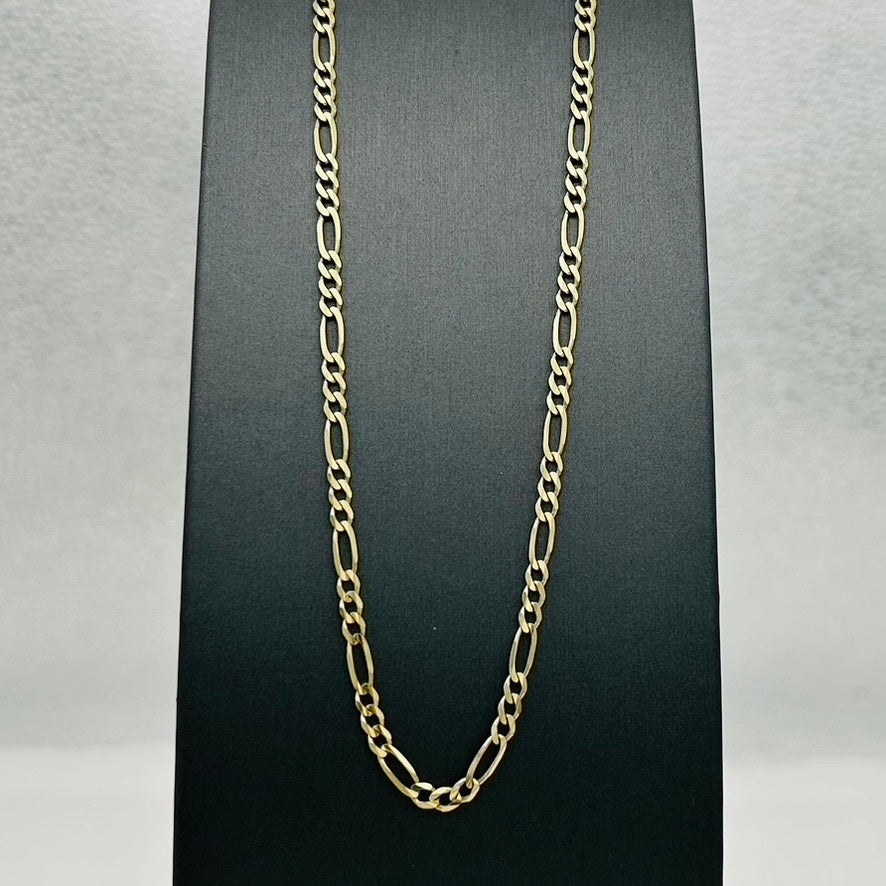 G374Ch 14K Gold Figaro Chain 3.8mm.x 22"