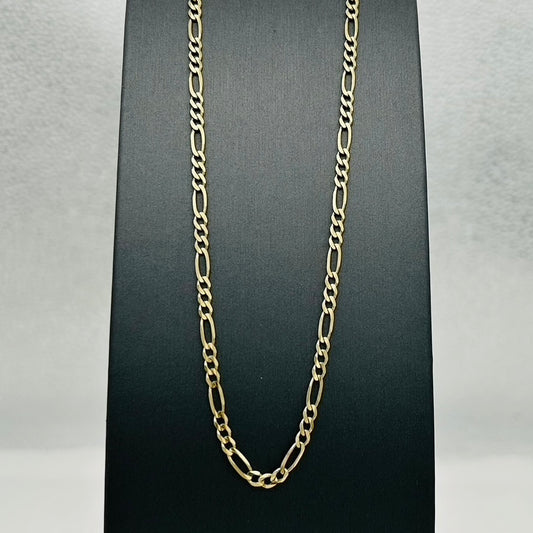 G374Ch 14K Gold Figaro Chain 3.8mm.x 22"