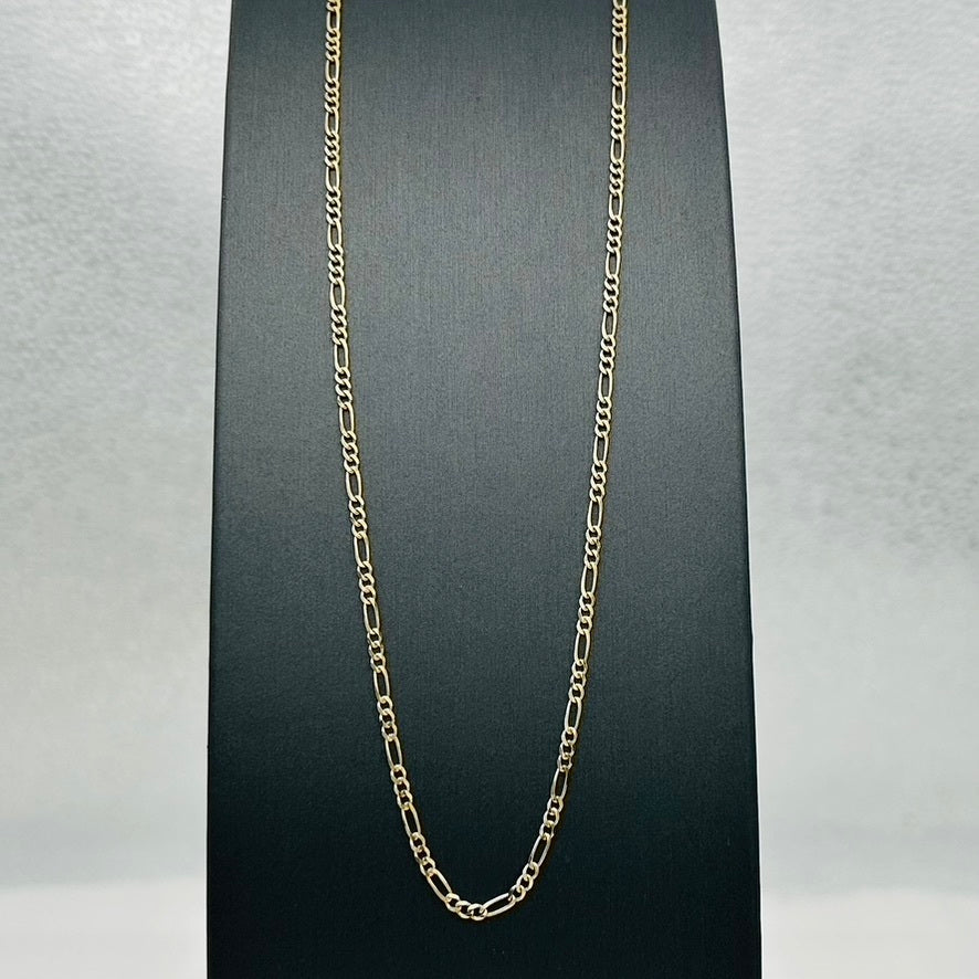 G302CH 14K Gold Figaro Chain 2.6mm x22"