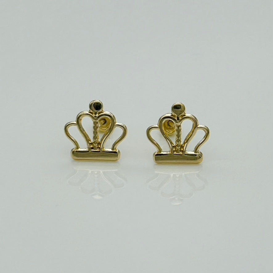 G367ER 14K Gold Crown Earrings