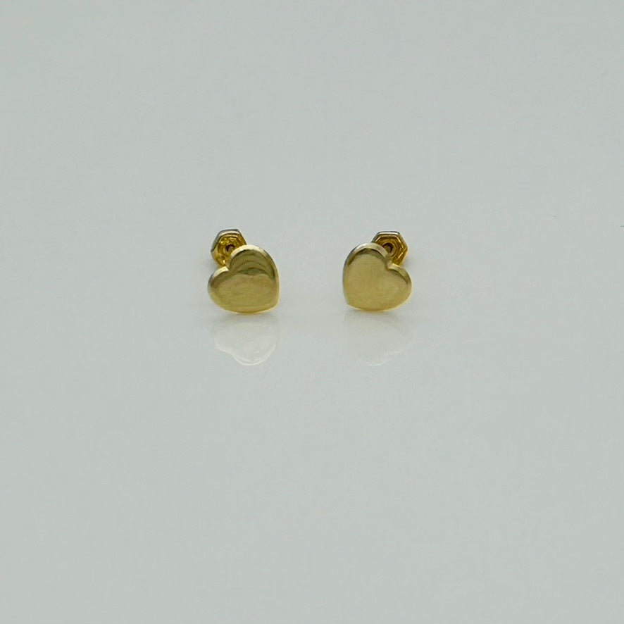 G366ER 14K Gold  Heart Earrings 5mm