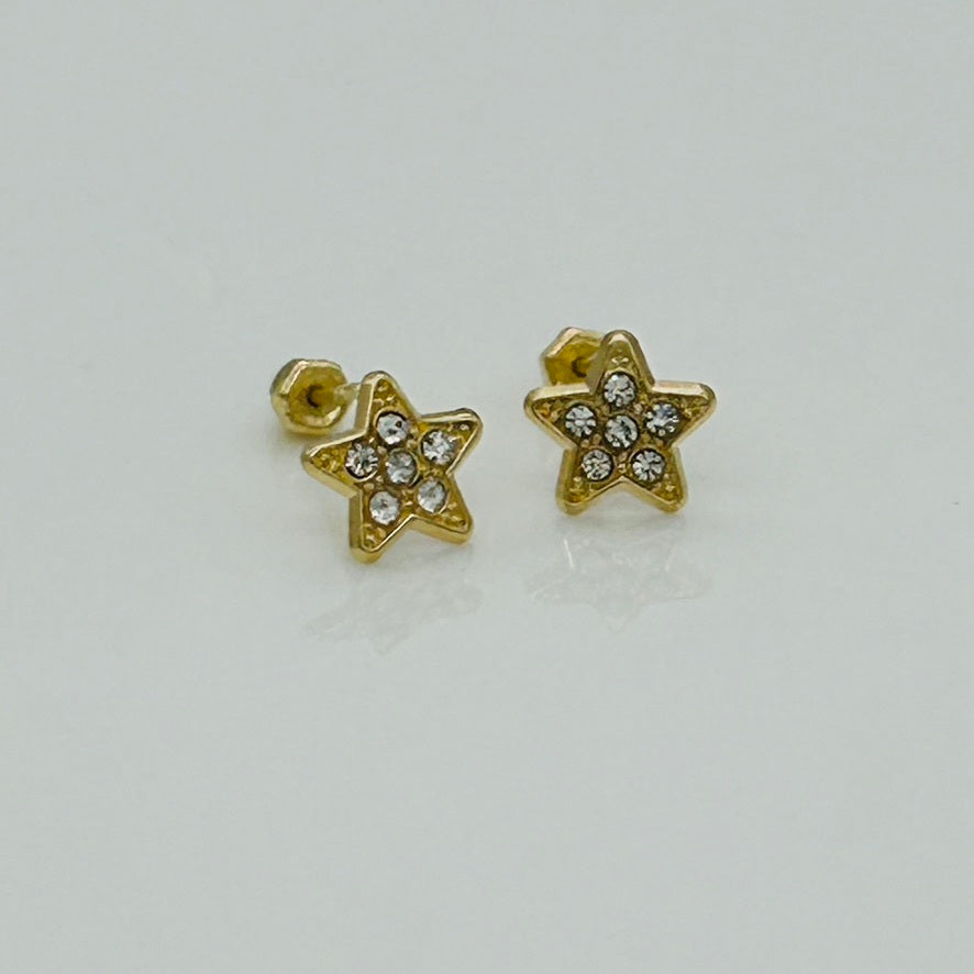 G363ER 14K Gold Star Earrings