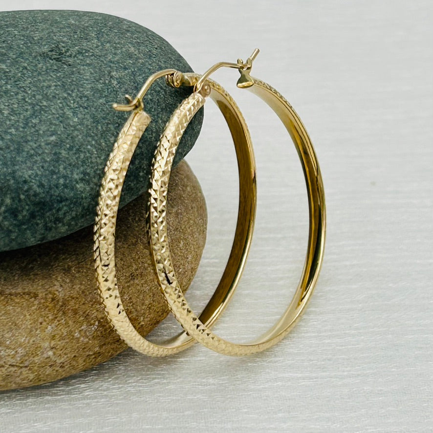 G297 14K Gold Hoops 2.8mmX25mm.